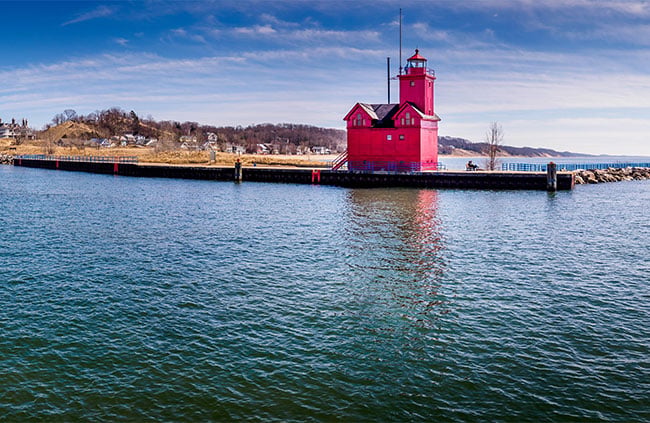 Big Red Lighthouse in Michigan